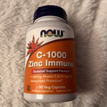 NOW FOODS C-1000 Zinc Immune - 90 Veg Capsules Exp 04/2026