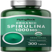 Piping Rock Organic Spirulina Tablets 1000 Mg 300 Pills Vegetarian Non Gmo NEW