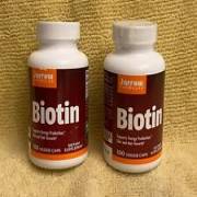 2 Pk Jarrow Biotin Supports Energy, Skin & Hair Growth, 200 Caps Exp 07/2024