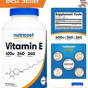 Vitamin E Softgel Capsules - 400 IU - 240 Count - Non-GMO, Gluten Free Formula