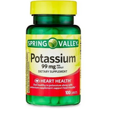 Spring Valley Potassium Heart Health Dietary Supplement Caplets 99 mg 100 Count
