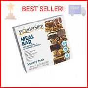 WonderSlim Meal Replacement Protein Bar, Variety Pack, 160 Calories, 15g Protein