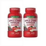 (2 Pack) Nature's Truth 500mg Apple Cider Vinegar 240 Vegan Gummies  EXP 09/2024