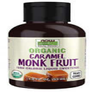 NOW Supplements - Organic Monk Fruit Caramel Zero-Calorie Liquid Sweetener 1.8 f