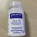 Pure Encapsulations Zinc 15 Dietary Supplement 60 Capules Exp 02/25