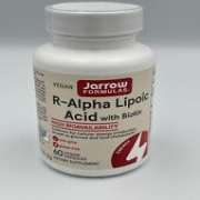 Jarrow Formulas, Inc. Vegan R-Alpha Lipoic Acid with Biotin 60 Veg Caps Exp 5/24