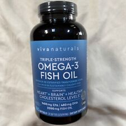 JUMBO Omega-3 Fish Oil, Triple-Strength 180 Softgels Exp 07/25 +