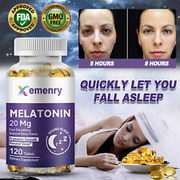Melatonin 20mg Capsules - Natural Sleep Aid, Fall Asleep Fast and Stay Asleep