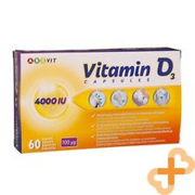 ABC VIT Vitamin D3 100µg 4000IU 60 Capsules Muscle Joints Bones Teeth Support