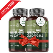 Peppermint Oil 730 Capsules Softgels 200mg for Bloating Digestion Combo Pack