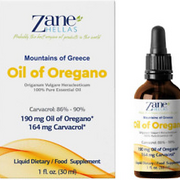 Zane | 100% Greek Undiluted Oil of Oregano | 190 Mg Oregano Oil Provides 164 Mg