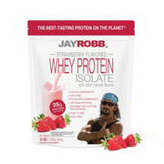 Jay Robb - Grass-Fed Whey Protein Isolate Powder, Outrageously Delicious, Strawberry, 11 Servings (12 oz)