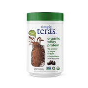 simply tera's organic whey protein powder, dark chocolate flavor