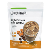 HERBALIFE NUTRITION High Protein Iced Coffee Drink Mix: (Caramel Macchiato 12 oz 347g) Energy and Protein, Made From Real Coffee, Low fat