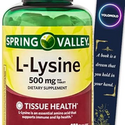 Spring Valley L-Lysine Dietary Supplement, 500 mg, 250 Count and Bookmark Gift of YOLOMOLO