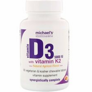 Vitamin D3 5000iu with vitamin K2 MK-7 90 Chewable Tablets Bone Health