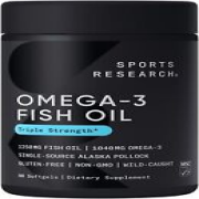 Sports Research Triple Strength Omega 3 Fish Oil - Burpless Fish Oil Supplement