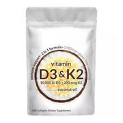 Vitamin D3 K2 Supplements Softgels, 300pcs Vitamin D3+K2 Capsules