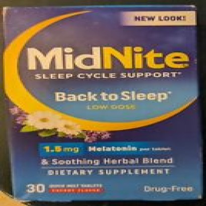 MidNite Sleep Support low dose 1.5mg Melatonin 30 Tablets Cherry EXP 01/2026