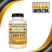 Healthy Origins Nattokinase 2000FU 60 Veggie Caps Enzyme Blood Heart Health