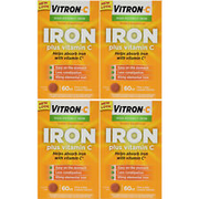 4 Pack Vitron C Once A Day High Potency Iron And Vitamin C Tablets 60 Count Each