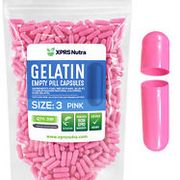 Capsules Express- Size 3 Pink Empty Gelatin Capsules Gelcap Kosher Caps Pills