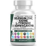 Thyroid Support Supplement - Selenium, Zinc, Ashwagandha - 60 Capsules