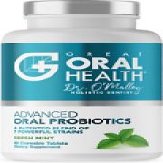 Oral Probiotics for Bad Breath: Dentist Formulated - 60 Chewable Mint Tablets