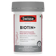 Swisse Beauty Biotin+ With Nicotinamide, Rose Hips & Vitamin C- 30 Tab FREE SHIP