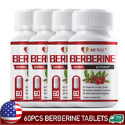 MX 1200mg Berberine HCL Supplement  - Heart, Brain Health Support - 60 Capsules