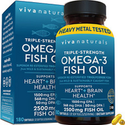 Viva Naturals Triple Strength Omega 3 Fish Oil Supplement 2500mg, EPA DHA DPA