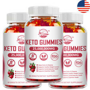 3Pack Keto Diet Gummies 25,000,000mg Weight Loss Fat Burner Ketone Gummy 60PCS