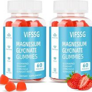 Magnesium Glycinate Gummies 400mg, 2 Pack Sugar Free 60 Count (Pack of 2)