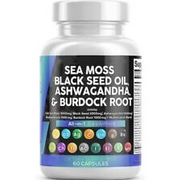 Sea Moss 3000mg Black Seed Oil 2000mg Ashwaganda1000mg Tumeric 1000 Bladderwrac