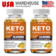 2Packs Keto BHB Capslues Burning Fat 20,000mg Weight Loss Dietary Supplement