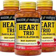 MASON NATURAL Heart Trio: Co Q10, Vitamin E & Fish Oil, 60-Count, 3-Pack, 180