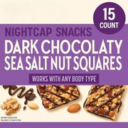 Dark Chocolaty Sea Salt Nut Squares, High in Fiber with 0g Added Sugar, 15ct