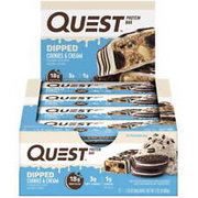 12 Count,Quest Dipped Protein Bars, Low Sugar, High Protein, Cookies and Cream