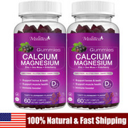 2 Bottles Zinc Calcium Magnesium & Vitamin D Complex Gummies Support Bone Health