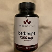 LUMA NUTRITION Berberine HCI 1200 mg per Serving 60 Capsules Exp. 06/26 +