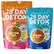 SkinnyBoost 28 Day Detox Tea Kit-1 Daytime (28 Bags) 1 Evening (14 Bags) Non GMO
