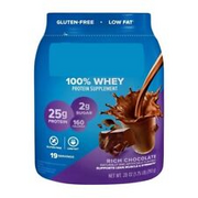 100% Whey Protein Powder, Rich Chocolate, 25g Protein, 1.75 lb