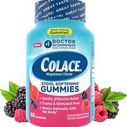 Colace Stool Softener Gummies, Constipation Relief Magnesium Citrate, 60ct Berry