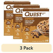 (3 pack) Quest Dipped Protein Bars, Low Sugar, High Protein, 4 Count