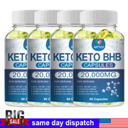 1-4 X KETO BHB 20,000mg PURE Ketone FAT BURNER Weight Loss Diet Pills Ketosis