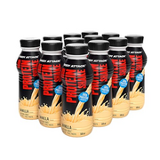 Body Attack High Protein Shake - Vanilla, 12 x 500 ml – Made in Germany - je 50 g Protein - kalorienarmer Protein Shake für Muskelaufbau - Fertigdrink mit Milcheiweiß in 500 ml Flaschen