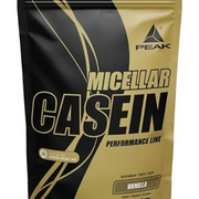PEAK Micellar Casein - 900g Geschmack Vanilla I 30 Portionen I Pulver I Proteinquelle: Milchprotein I fettarm I Muskelaufbau I mit Sättigungseffekt & Zusatz von Laktase