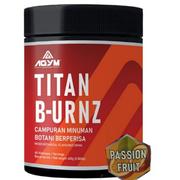 AGYM Nutrition Titan B-urnz Fat Burner PRE-Workout Powder | 400g - 40 Servings | Mixed Botanical Flavoured Drink | Flavour - Passion Fruit | 100% Halal |