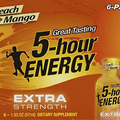 5 Hour Energy Extra Strength Drink Shot, Peach/Mango, 6 Count
